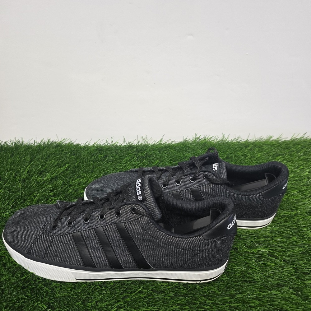 Adidas Neo Shoes Mens Size 12 Black Denim Ortholite Comfort Foam Sneakers Casual - Picture 6 of 13